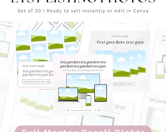 Etsy Listing Photo Templates, Canva Editable, Master Resell Rights MRR