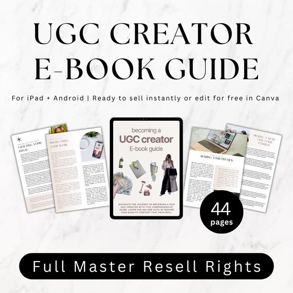 UGC Creator Guide Bundle | Digital Download with Master Resell Rights (MRR) & Private Label Rights (PLR) | Social Media Content Creation