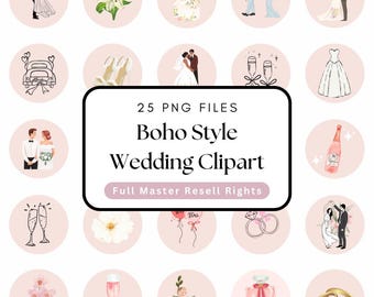 Hochzeit Clipart, Wasserfarben, Canva Stickers, Meister Wiederverkaufsrechte