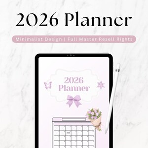 Digital Planner, Undated 2026, 2027, Canva Template, Master Resell Rights MRR image 3