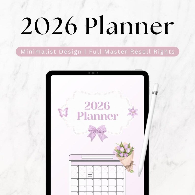 Digital Planner, Undated 2026, 2027, Canva Template, Master Resell Rights MRR image 3