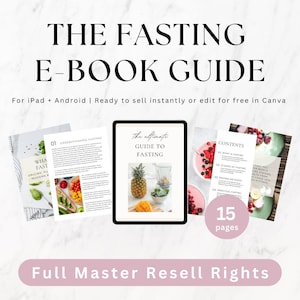 Fasting E-Book, Health Coach Nutrition Guide, Canva Template, Master Resell Rights MRR
