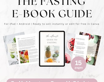 Fasting E-Book, Health Coach Nutrition Guide, Canva Template, Master Resell Rights MRR