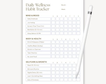Daily Planner Printable, Canva Template, A4 PDF, MRR