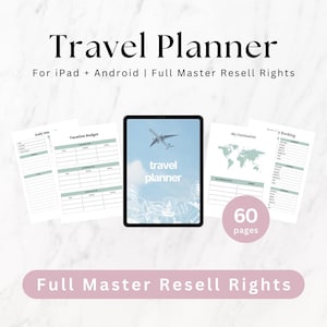 Reisplanner: Goodnotes, Canva-sjabloon, Master-doorverkooprechten, Directe download