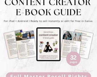 Content Creator E-Book, Passive Income Guide, Master Resell Rights MRR