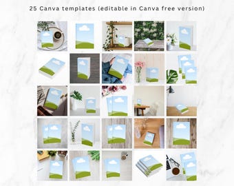 Mock-up foto's boekomslag, bewerkbare canva-sjablonen, Master Resell Rights MRR