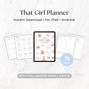 Digital Planner, Undated 2026 Calendar, Canva Template, Master Resell Rights MRR
