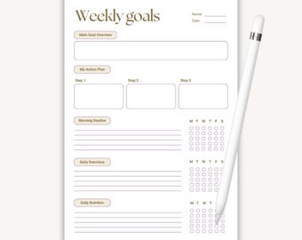 Weekly Planner Printable, Canva Template, A4 PDF, MRR