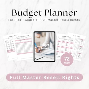 Budget Planner, Goodnotes, Canva Template, Master Resell Rights, Instant Download MRR