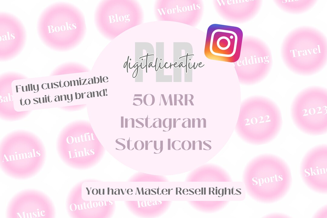 50 Master Resell Rights Instagram Highlight Story Covers PLR Social ...