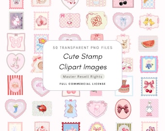 Retro Stamps PNG Clipart MRR