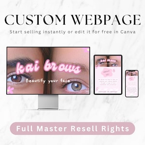 Canva Website Template, Business Service Webpage, Master Resell Rights MRR