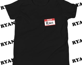 Camiseta juvenil con etiqueta de nombre Ryan