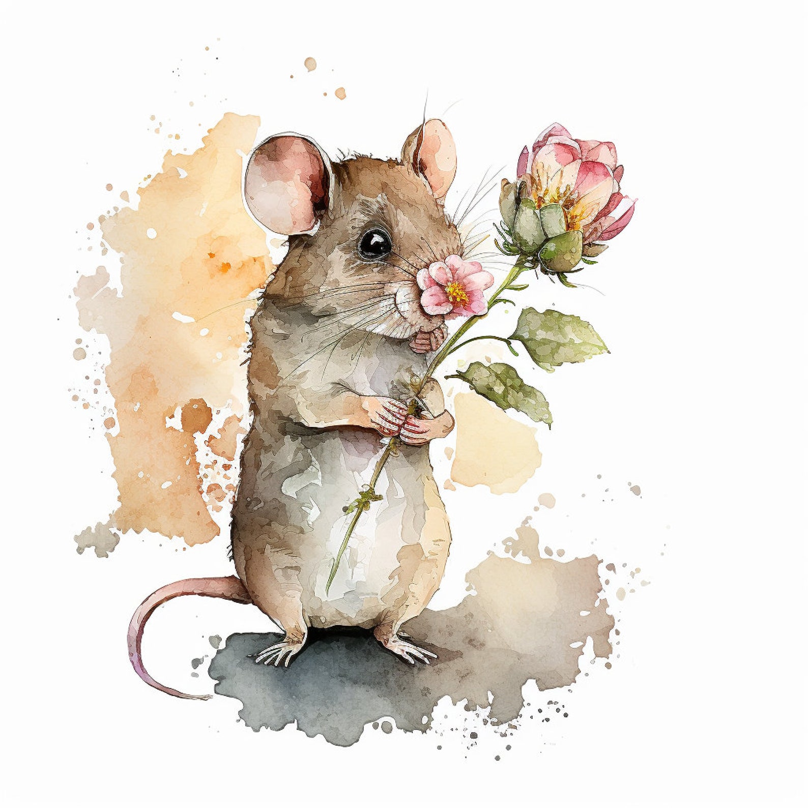 Mouse and Flower Clipart 12 High Quality Jpgs Digital - Etsy