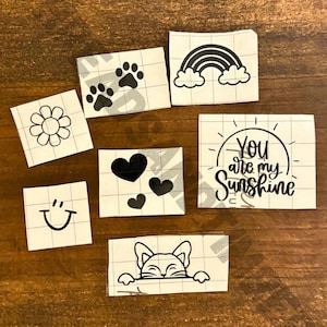 Car Decal, Mirror Decal, Vinyl Decal, Mini, Positive Decals, Cartoon Decals , Laptop and Phone Decals, Uplifting, mental health, happy