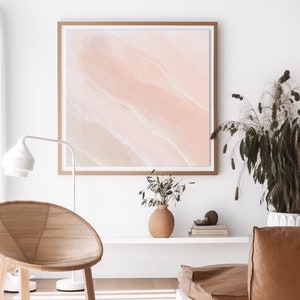 Coral Neutral Coastal Wall Art, Abstract Beach Art Painting, Large Abstract Wall Art, Beach Wall Decor, Boho, Ocean Printable, downloadable