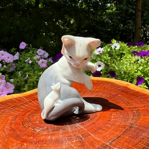 Vintage 1984 LLADRO CAT and MOUSE Porcelain Figurine #5236 by Juan Huerta Made in Spain 3” Tall