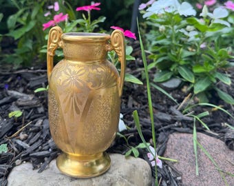 ヴィンテージゴールド金箔陶器壷花瓶 - 新古典主義のホーム