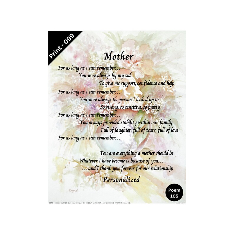 Personalized Poems Wall Art and Decor Vase of Flowers for Etsy