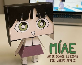 Miae Figurine Papercraft Template & Digital Wallpaper | Afterschool Lesson for Unripe Apples