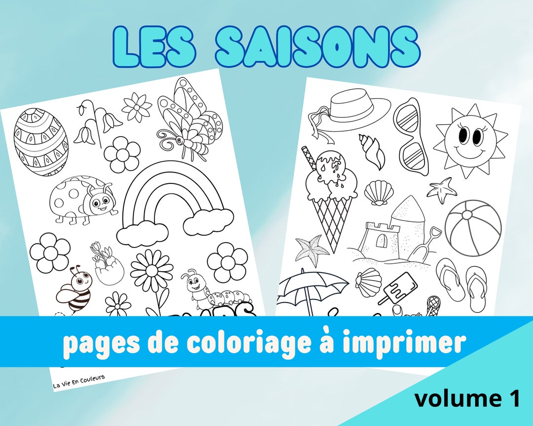 Pages De Coloriage Sur Les Saisons Coloriage Pour Enfant - Etsy