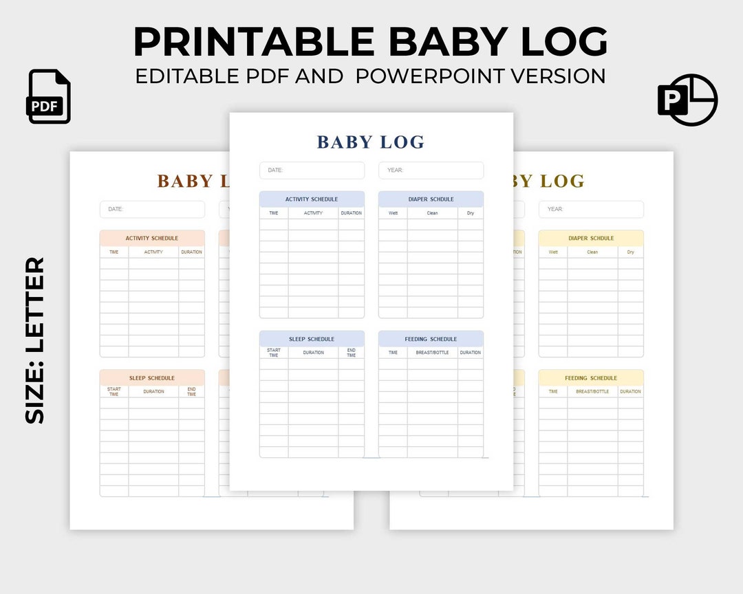 Printable Baby Daily Log Newborn Baby Daily Log Editable - Etsy