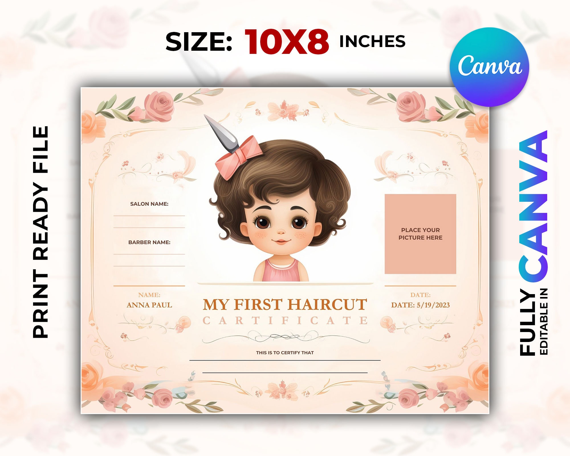 First Haircut Certificate Printable, My First Haircut Certificate, Hair