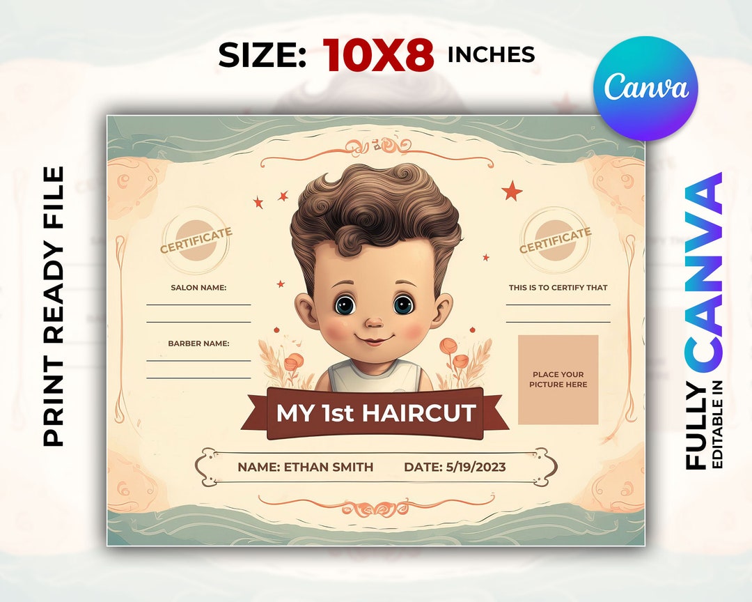 First Haircut Certificate Printable, My First Haircut Certificate, Hair ...