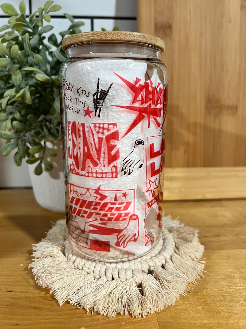 Stray Kids Glass Cup, Stray Kids Coffee Cup, SKZ Rockstar Album Title ...