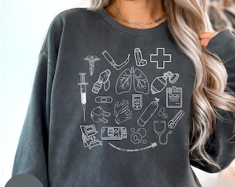 Respiratory Therapy Sweatshirt, Respiratory Therapy Doodle Shirt, Respiratory Care Week Shirt, Respiratory Care Week Gift