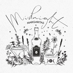 Midnight Margaritas Bundle Svg,  Retro, Halloween, Tequila, Witchy, Halloween Party, Drinking Margaritas, Halloween Gift, Spooky Drinking