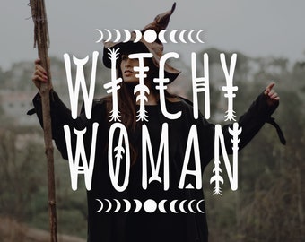魔女の女性 SVG、ハロウィンシャツデザイン（デジタルダウンロード）