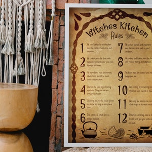 Rules Of The Witch Kitchen, Rules Of The Witch, Witch Kitchen Rules, Witch Rules Poster, Art Print, Halloween Decor, Halloween Poster, Witch