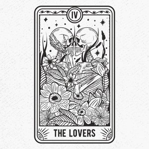 De geliefden Tarot kaart Svg, Valentine skeletten Svg, skelet liefde Tarot kaart Svg, de geliefden Svg, de geliefden Svg, skelet