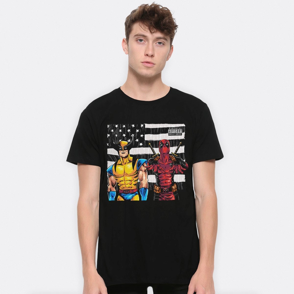 Deadpool and Wolverine Hip-Hop Stars T-Shirt, Men's and Women's Sizes (DEA-764222)