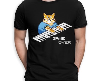 Keyboard Cat Game Over T-Shirt, Men's and Women's Sizes (KIT-78771)