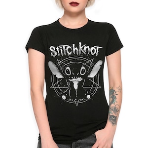 StitchKnot Grappig Metalen T-shirt, Lilo en Stitch Shirt, Heren- en Damesmaten (MUL-00807)
