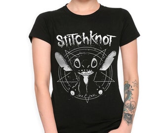 Camiseta metálica divertida de StitchKnot, de Lilo y Stitch, tallas para hombre y mujer (MUL-00807)