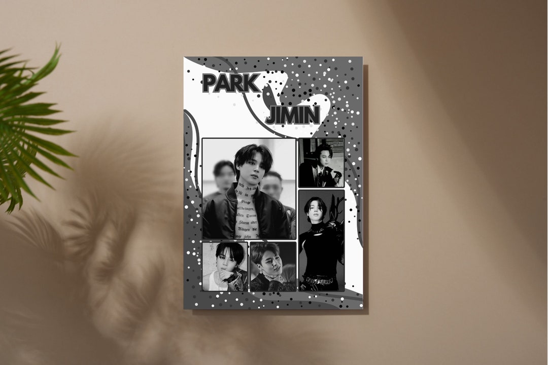 BTS Jimin Aesthetic Collage Canvas Wall Art, Kpop Poster Decor, Park Jimin Gift for Army Fans