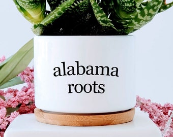 Alabama Roots Succulent Planter Pot, Bama Girl, Alabama Crimson Tide Gift