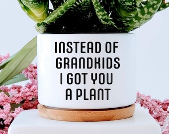 Funny 'Instead of Grandkids' Plant Pot - Gag Gift for Parents