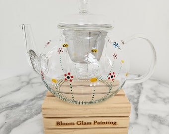 Glass Infuser Teapot 1100ml the Flower Show