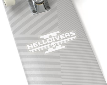 Pegatinas cortadas en beso con el logotipo de Helldivers 2