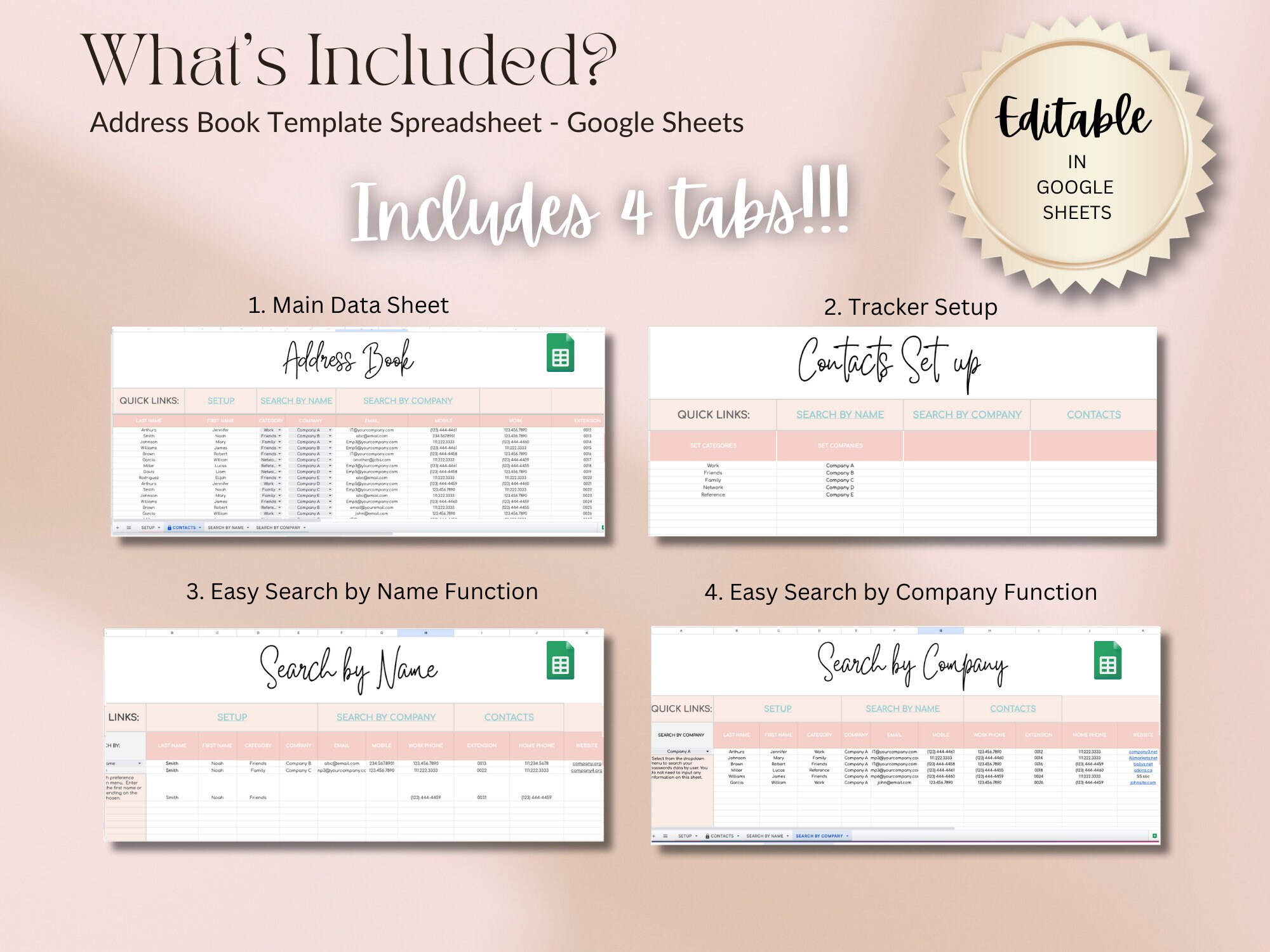 Address Book Google Sheets Business Spreadsheet Template Contact List