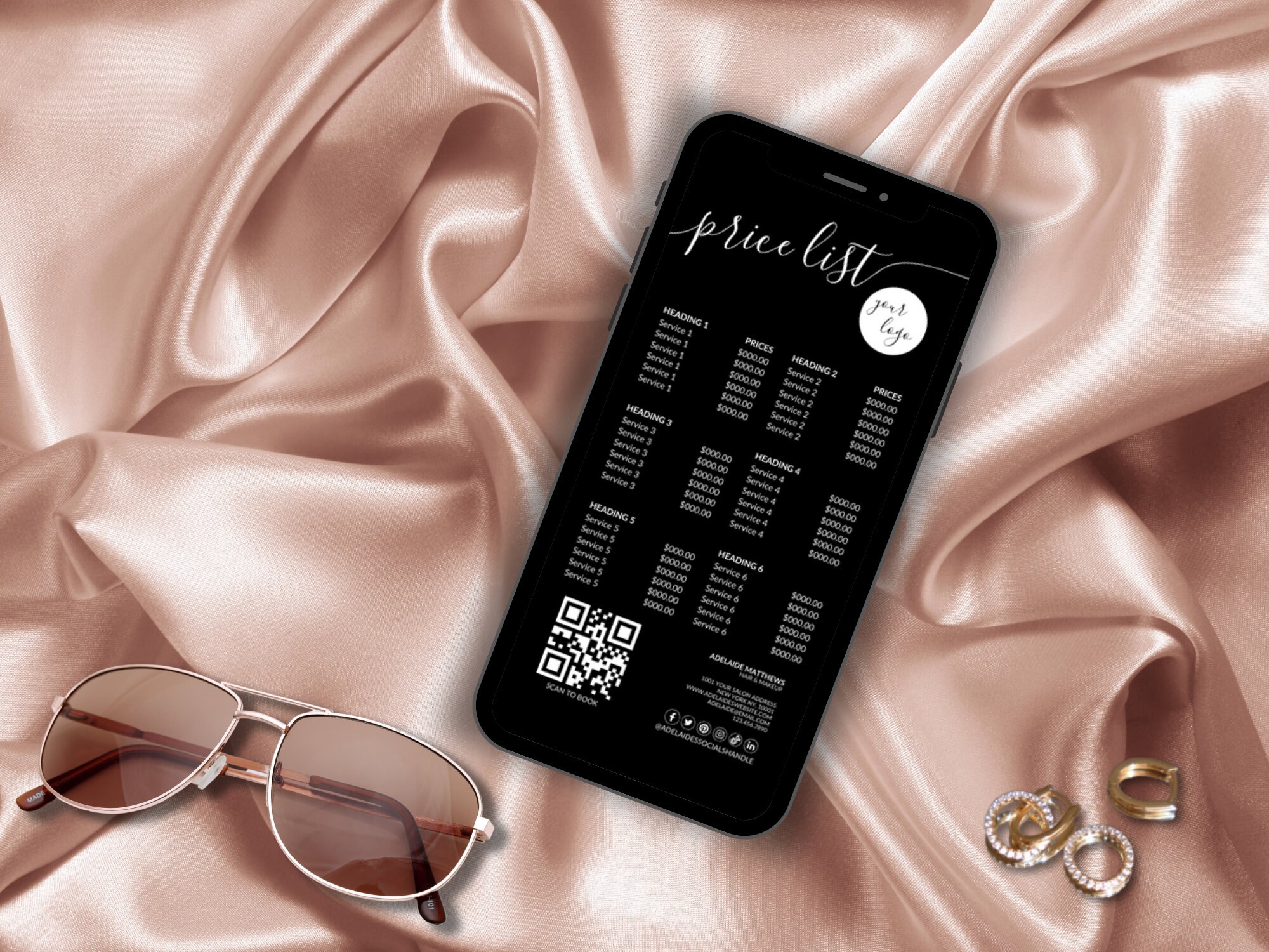 Digital Cell Phone Price List Template Editable Menu Real Etsy Canada