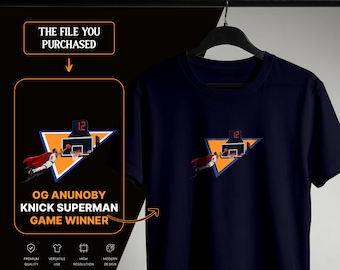 OG Anunoby PNG SVG / Gráfico vintage de baloncesto de Nueva York / Canasta ganadora de Superman de los Knicks / Descarga digital de baloncesto de Nueva York