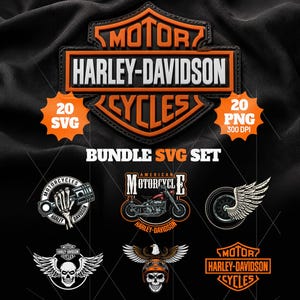 Harley Davidson SVG Bundle | Harley Davidson png bike logos bundle | Instant Download image 1