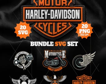 Harley Davidson SVG Bundle |  Harley Davidson png bike logos bundle | Instant Download