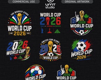 World Cup 2026 SVG Bundle, Soccer Trophy Clipart, Football Logo PNG (Digital Download)